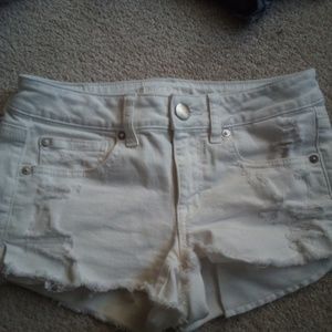 White AE jean shorts